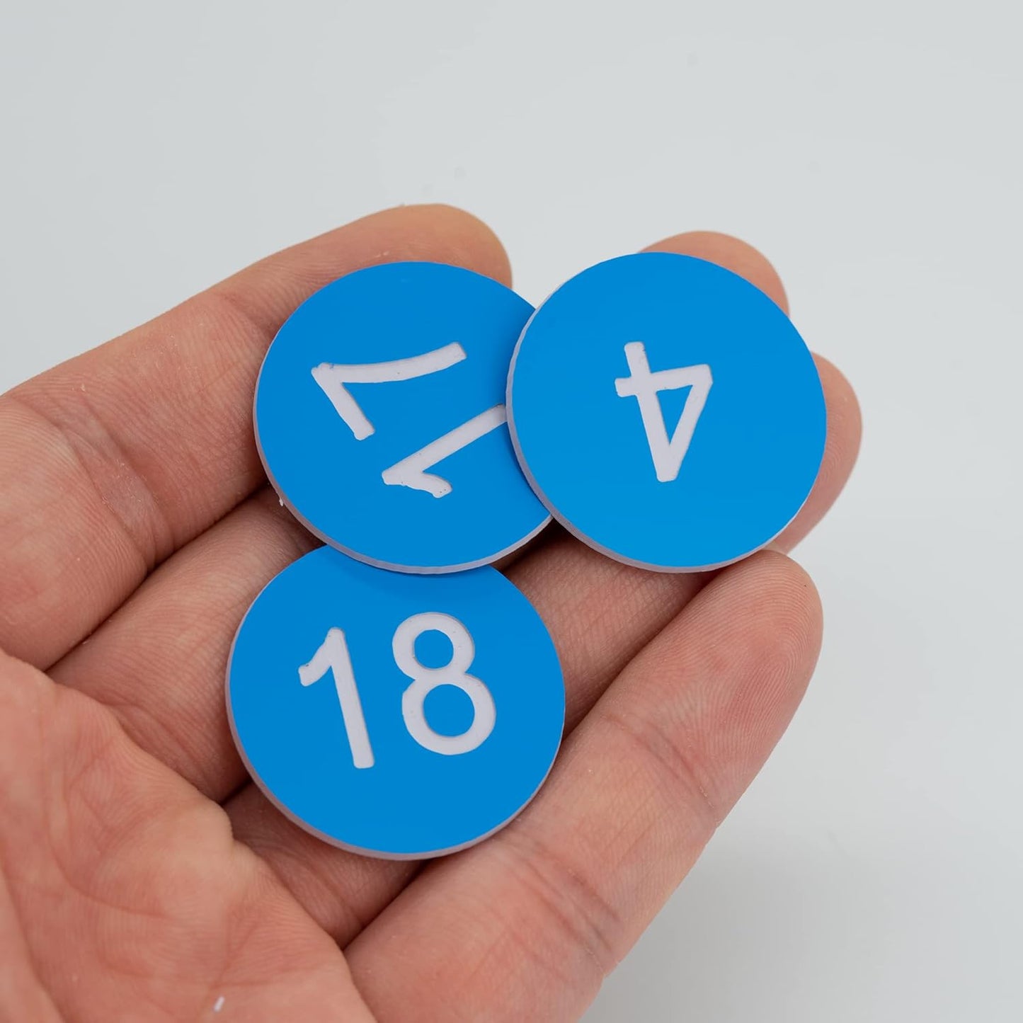 StayMax Plastic Number Tags Engraved Numbered Tags Without Hole (1-50, Lightblue)