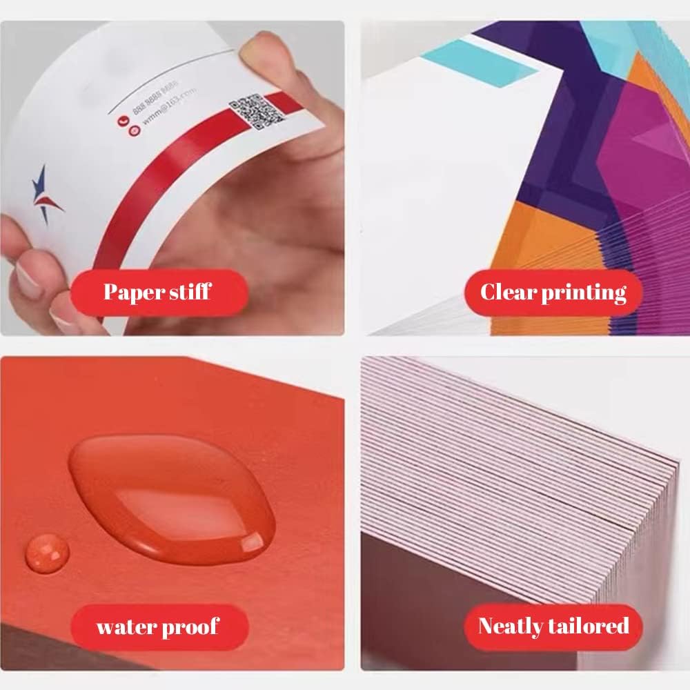 500Pcs Custom Business Cards Add Photo/Text/LOGO Personalized Business Cardsfor Small Business 300gsm Matte Paper Front & Back Sides Printed 3.5" x 2"