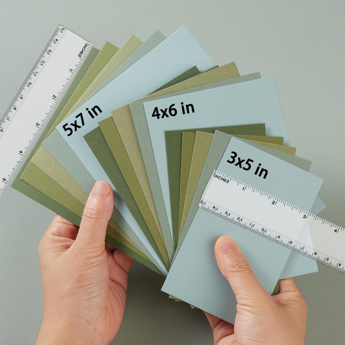 50 Sheets 4x6 Colored Cardstock Paper 5 Colors Blank Flash Cards, 250 GSM Heavy Card Stock for DIY Art Projects, Cards (Green)
