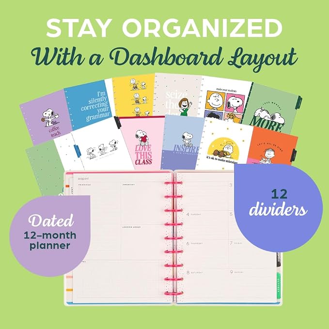 Happy Planner Peanuts Disc-Bound 12-Month Academic Planner, July 2026–June 2027 - Image 3