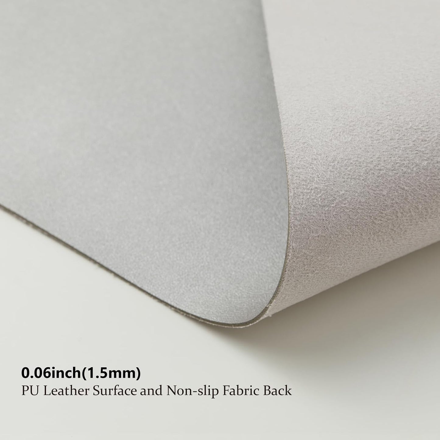 HOMIEAZICOZI Leather Desk Mat - Non-Slip PU Pad for Office and Home Organization Accessories Ideal Large Mouse Mats on Top of Desks (Silver,31.5''x 15.7'') (DPD-Sil-M)