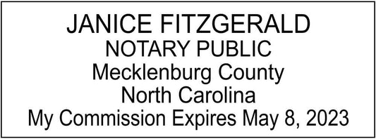 North Carolina Rectangular Notary Stamp | Official State Notary Stamp | Official Seals | Meets State Specifications (North Carolina, Rectangular Stamp)