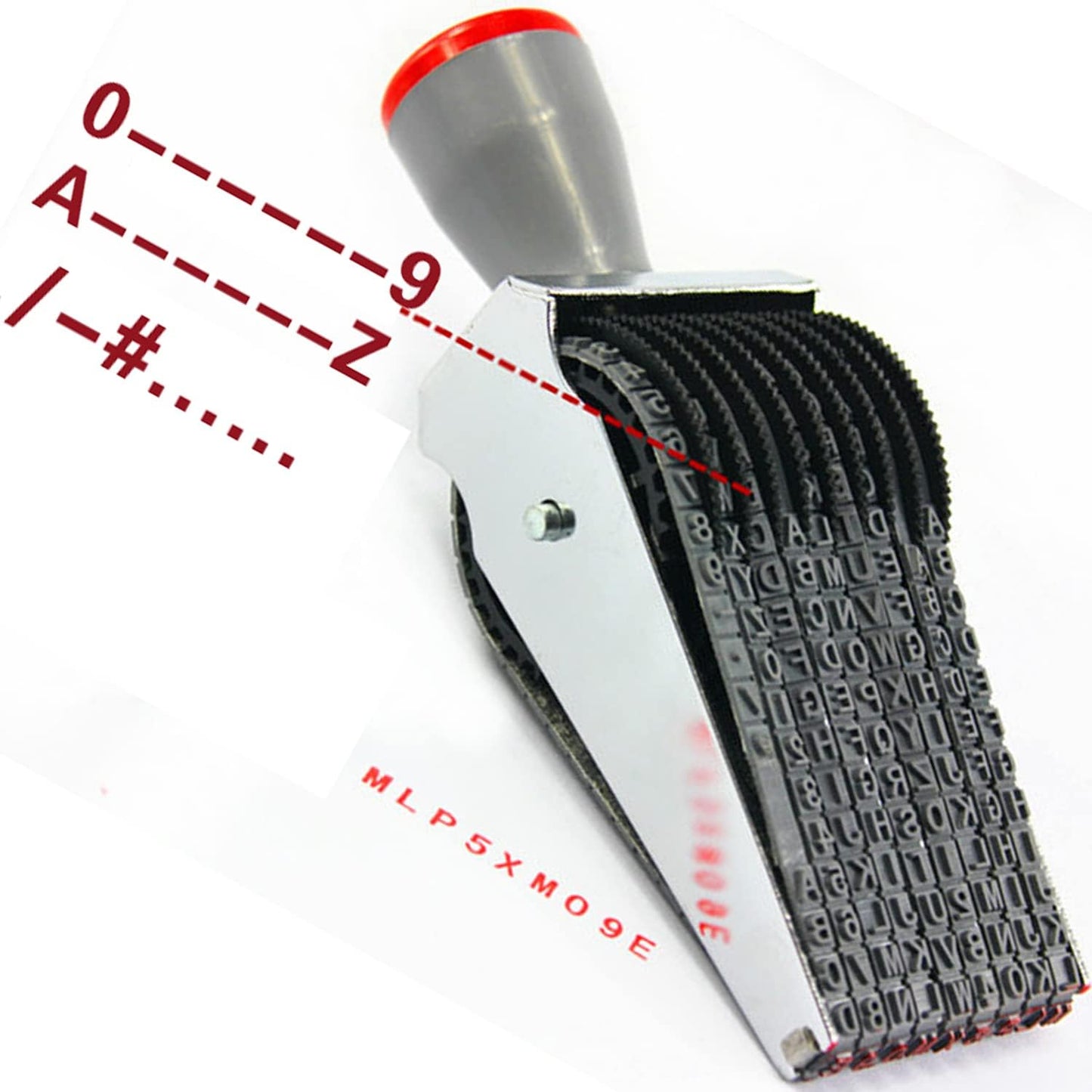 ZENG 9-Digit Adjustable Roller Stamp -Changeable Alphabet Number Symbol, Multicolor (6x5.2x16.8cm)