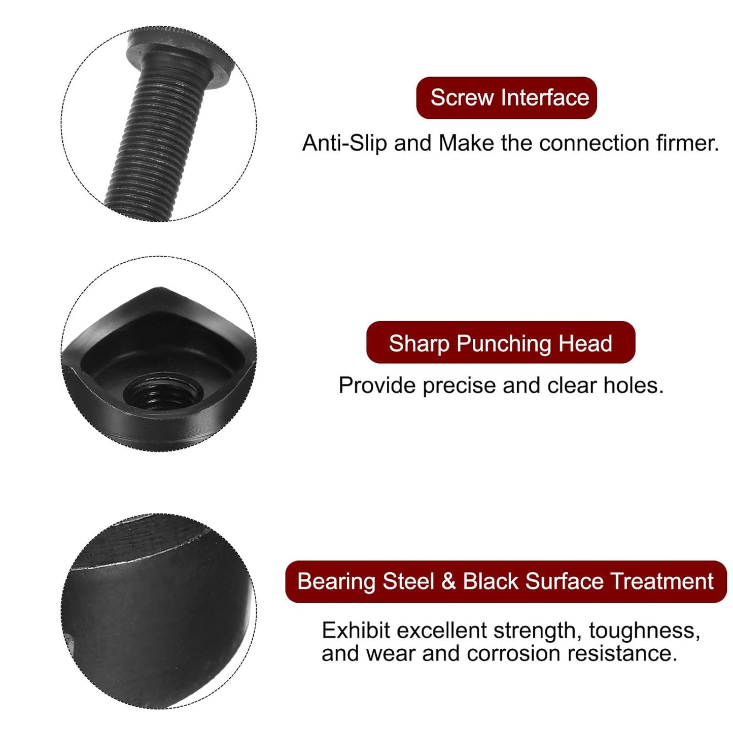 HARFINGTON Sheet Metal Punch Hole Punch 35mm Bearing Steel Precise Cutting Manual Knockout Punch Kit for Metal Steel Plate Sink Stainless Steel, Black