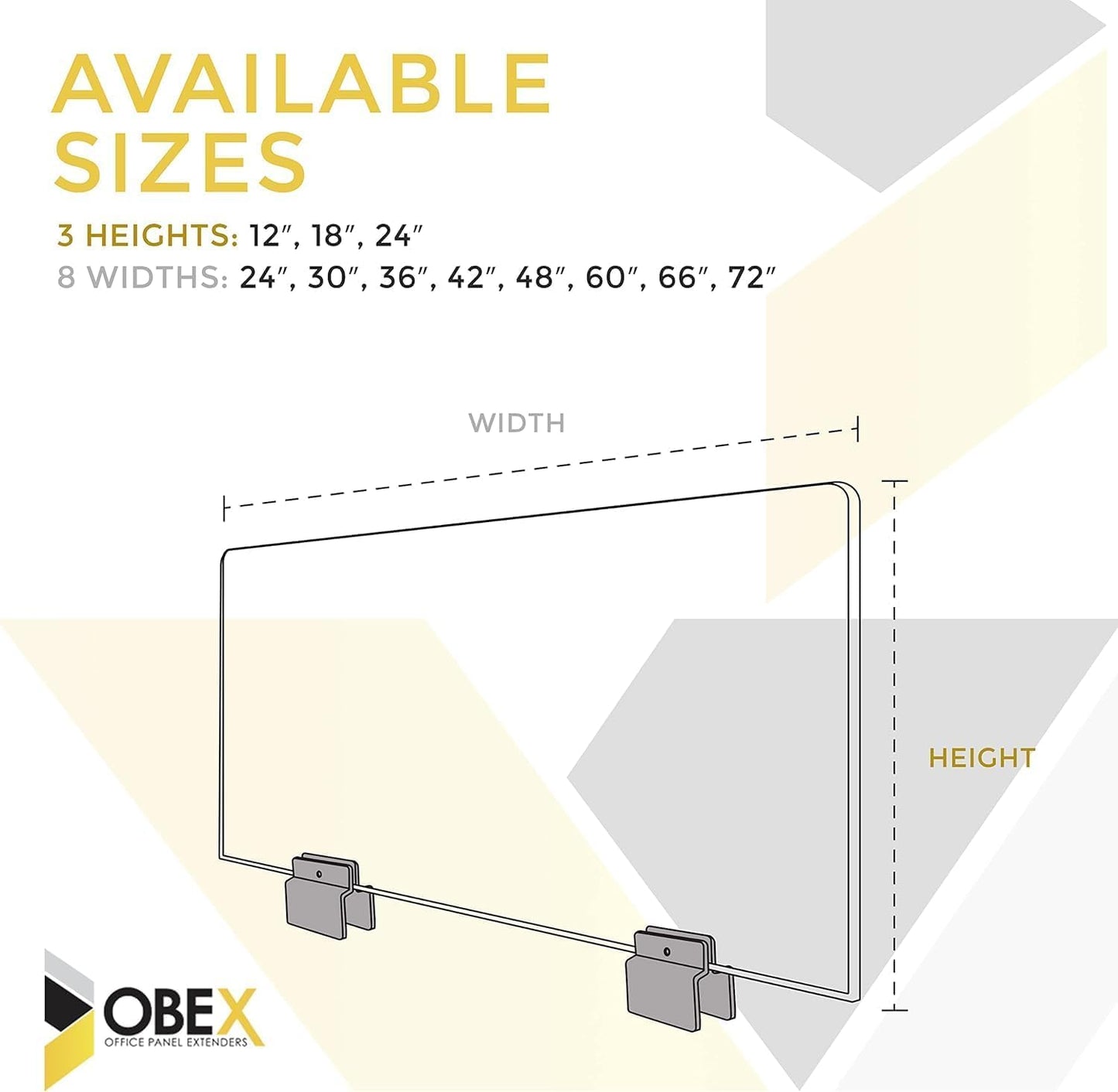 OBEX Acoustical Cubicle Privacy Screen Extender Desk Panel & Office Divider, Add Separation & Block Noise, 12" x 48", Twilight