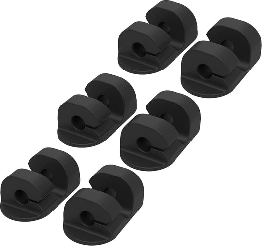 Scosche CMAA2-6PKRP 6 Pack Adhesive Cable Management Clip Kit, Cord Organizer, Wire Holder for Desk, Nightstand, Phone Charger, Computer, Home, Office, Car, Black