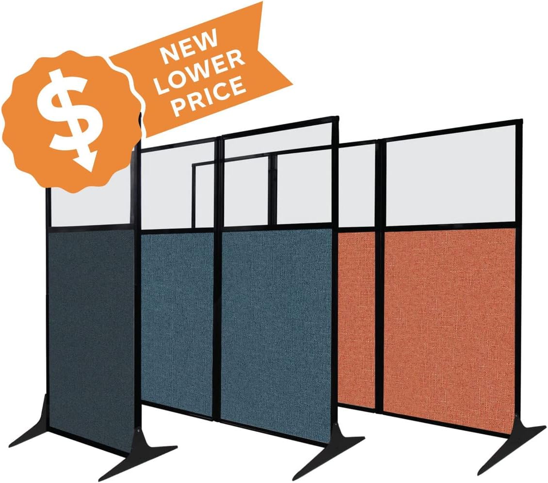 Versare Office Workstation Screen | Portable Wall Divider | Modern Cubicle | Freestanding Privacy Screen | Flexible Work Space | 1 Panel | 33" Wide x 70" Tall Dark Gray SoundSorb Panels