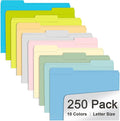 File Folder, RAZCC 250 Pack Colored File Folders, 1/3 Cut Tab File Folder by RAZCC