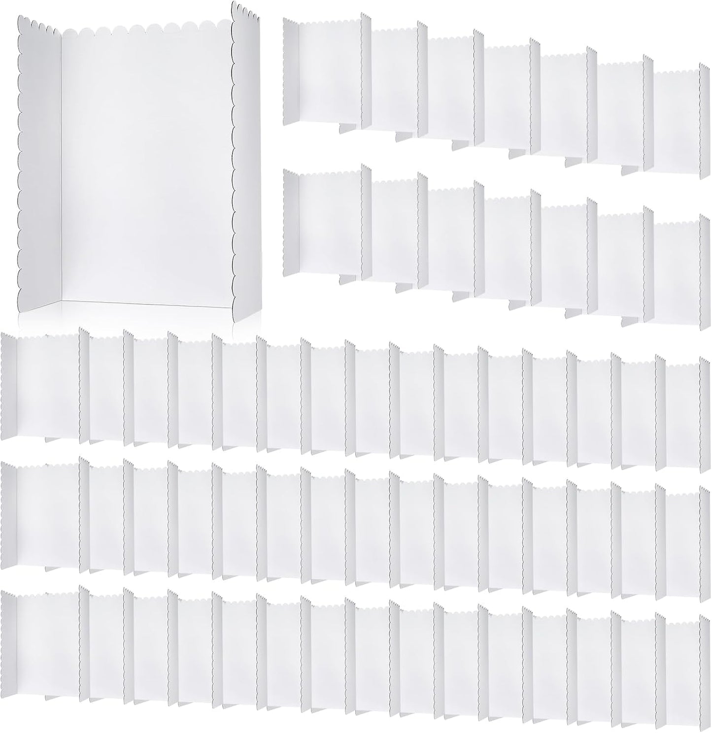 Outus 60 Pcs 24 x 36 Inch Trifold Poster Display Boards White for Science Fair Presentation Projects Photo Exhibition Display Tri fold Board Foldable Paperboard for School Supplies Bulk Business