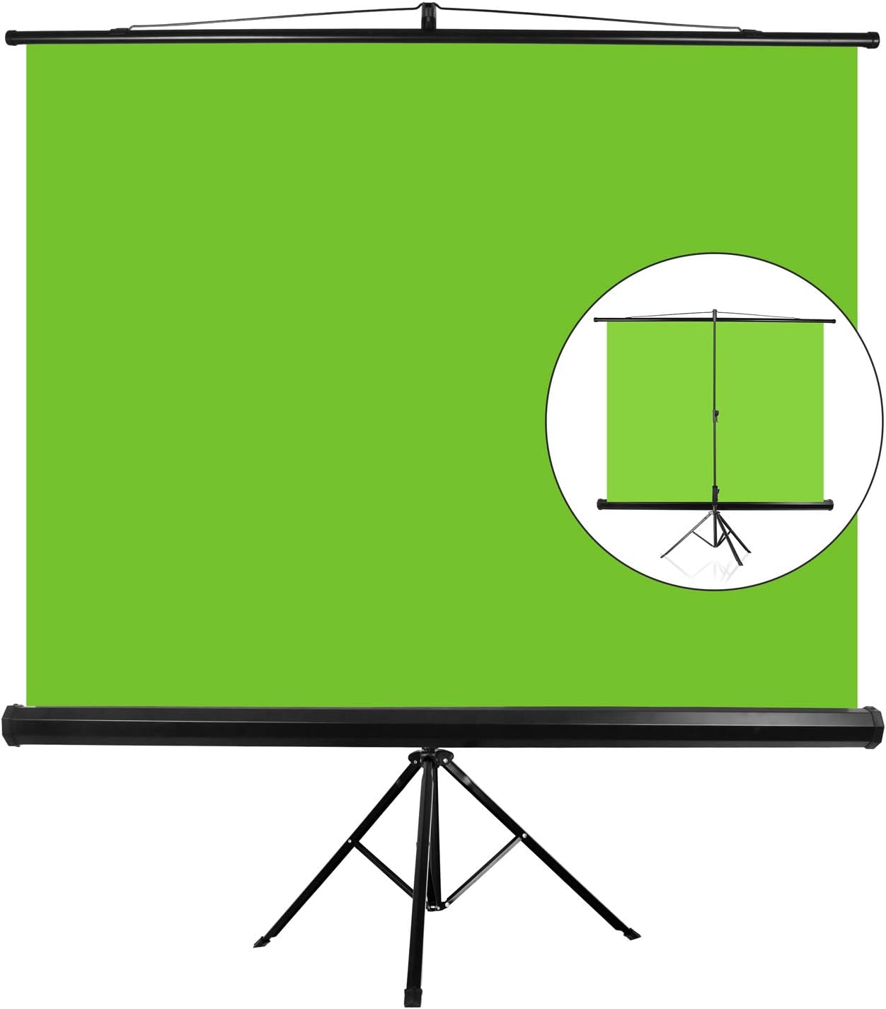 EMART 107" Green Screen Stand, Professional Chromakey Background with Auto-Locking Frame, Collapsible Portable Backdrop with Adjustable Tripod, Fast Fold Designed for Game, Stream, Video