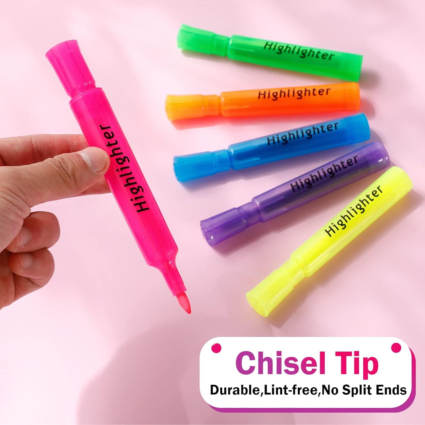 Teling 240 Pcs Highlighters Bulk Chisel Tip Tank Style Highlighters for School Classroom Assorted Color Fluorescent Pens for Office Shop