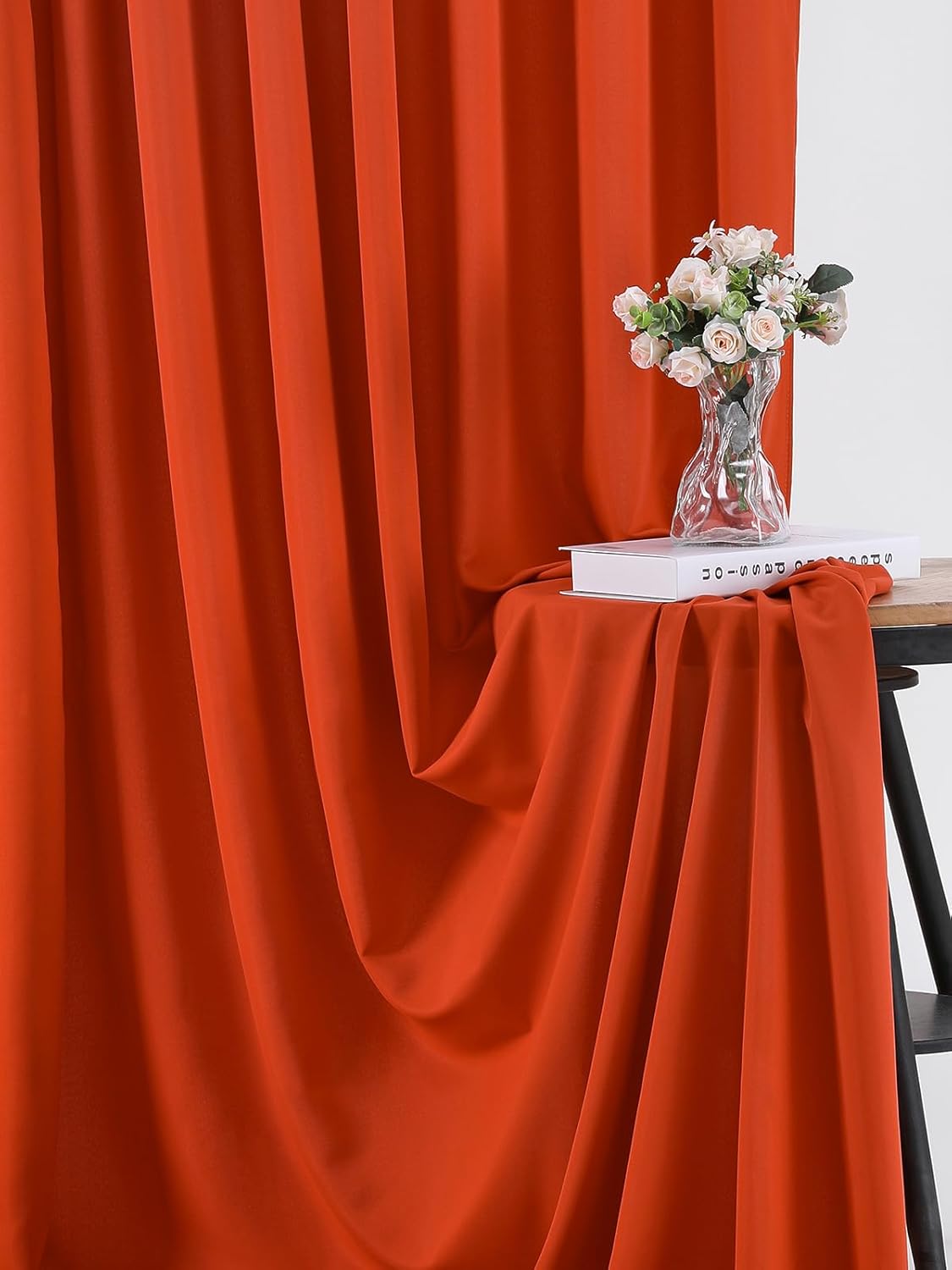 Rust Backdrop Curtains 20ft x 10ft Polyester Backdrop Drapes Fabric for Halloween Party Stage Window Supplies Decorations
