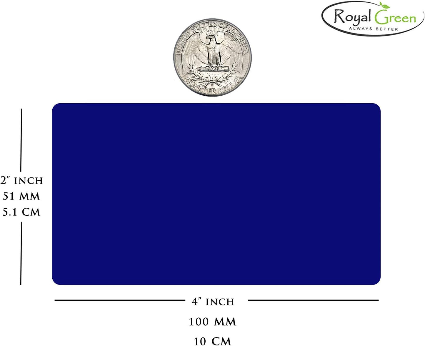 Royal Green 4x2 Labels Metallic Gold Stickers Roll (7.5cm x 2.5cm) Rectangular Adhesive Gift Label - 250 Pack