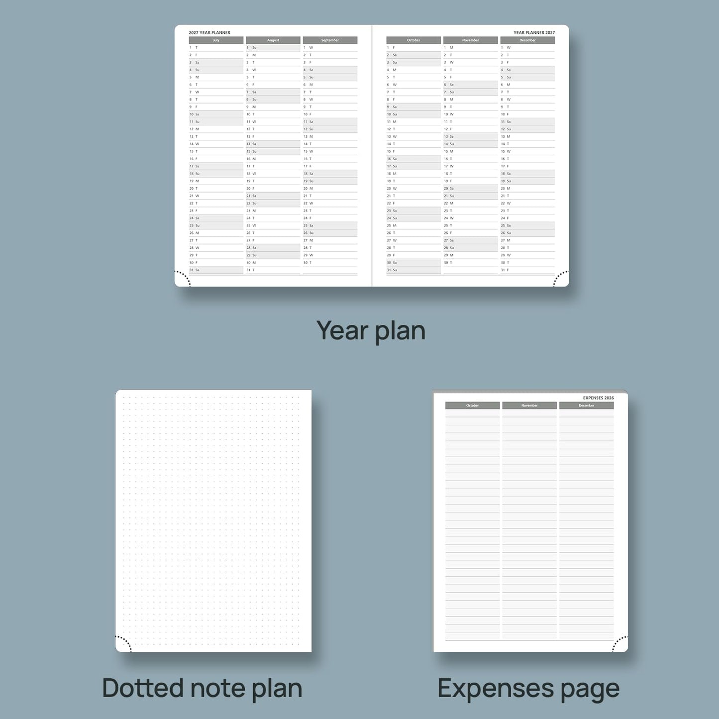POPRUN 2026 Planner (Medium - 6.5'' x 8.5'') - 2026 Weekly Calendar ((Jan. 2026 - Dec. 2026) with Hourly Time Slots, Weekly/Monthly Appointment Book for Time Management - Leather Soft Cover - Night Sky Blue