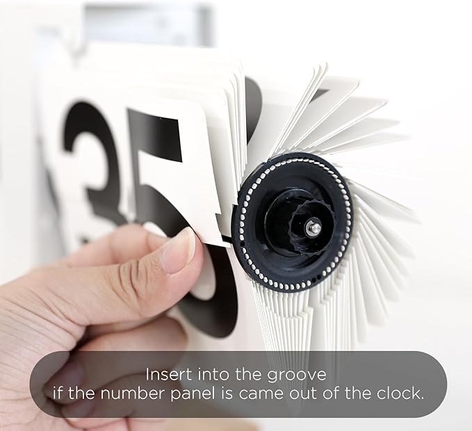 mooas Classic Modern Wood Mini Flip Desk Clock, Retro Vintage Analog Design - Image 5