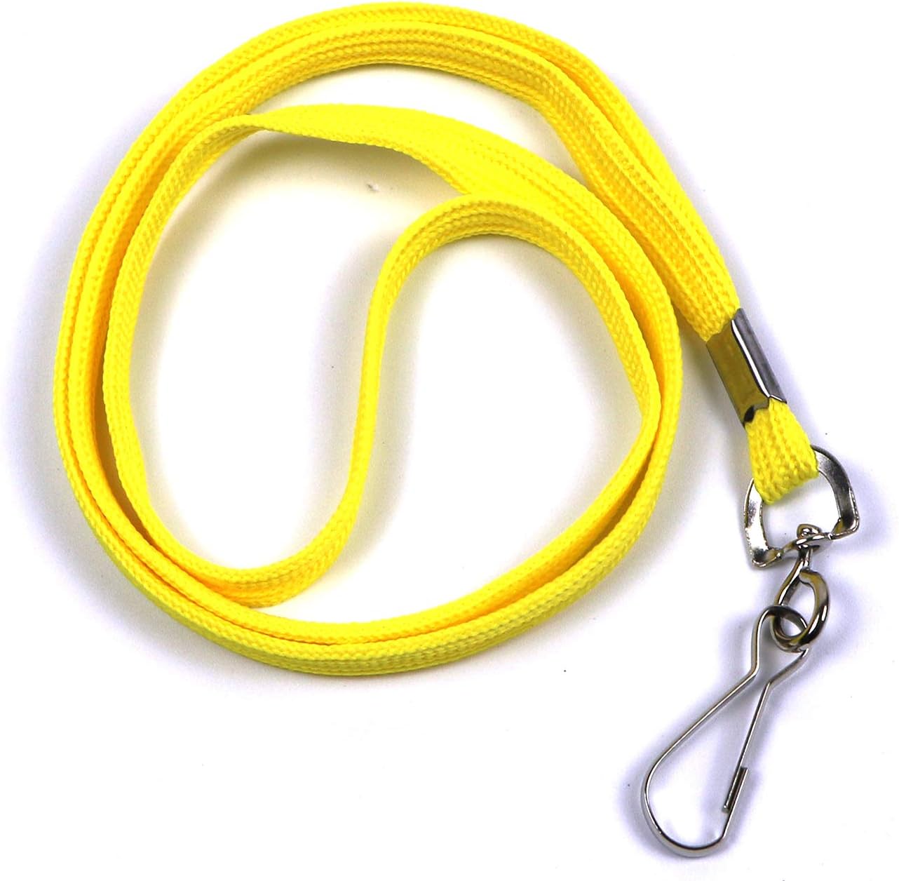Beebel Lanyard 50PCS Lanyards with Swivel Hook clips for ID Name Badge Holder (Yellow)
