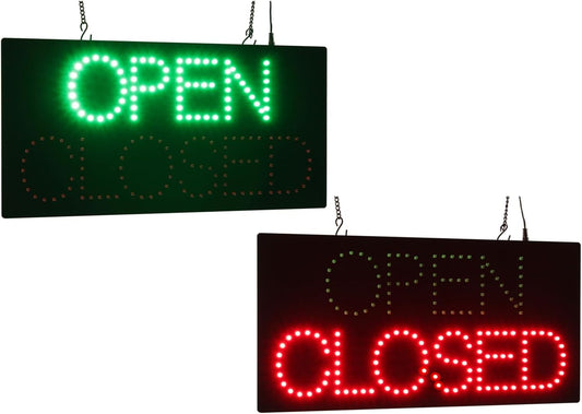 Open Closed Sign, Up-Down, 19"x10", 48x24cm, TOPKING, LED, Neon, Florescent, Signage, Signboard, Display, Billboard, Screen, Grand Opening, Gift