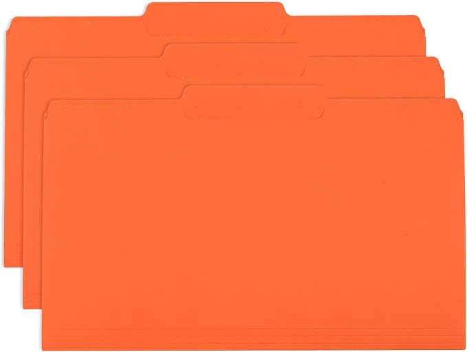 Blue Summit Supplies Orange File Folders, 1/3 Cut Tab, Legal Size, 100 Per Box - Image 6