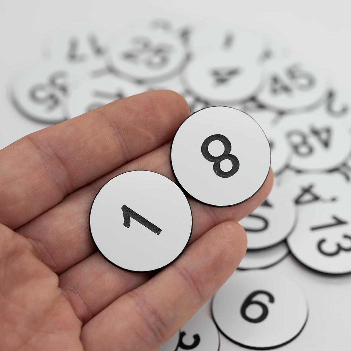 StayMax Plastic Number Tags Engraved Numbered Tags Without Hole (101-200, White)