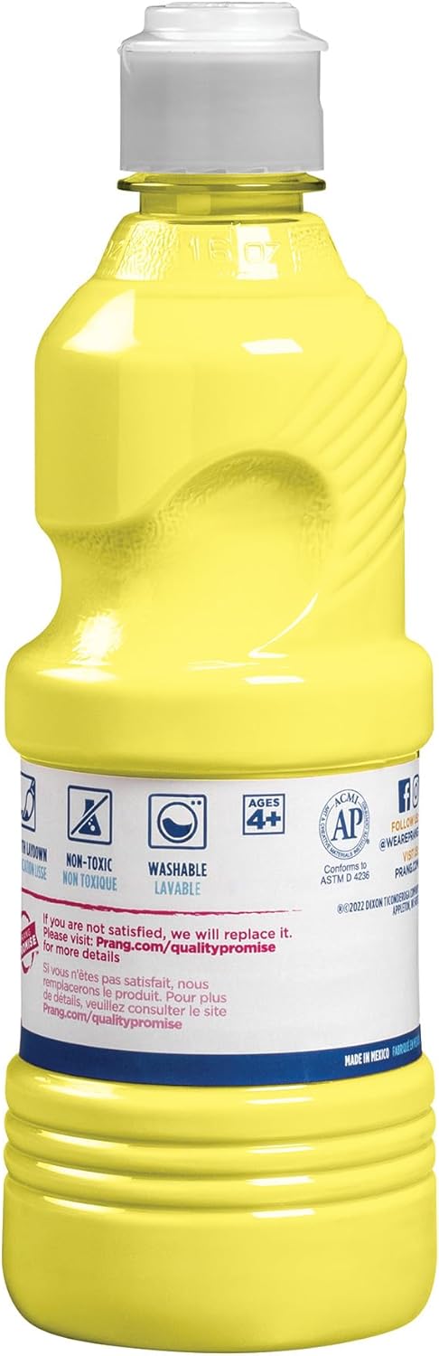 Prang Washable Tempera Paint, Yellow, 16 Oz., 1 Count