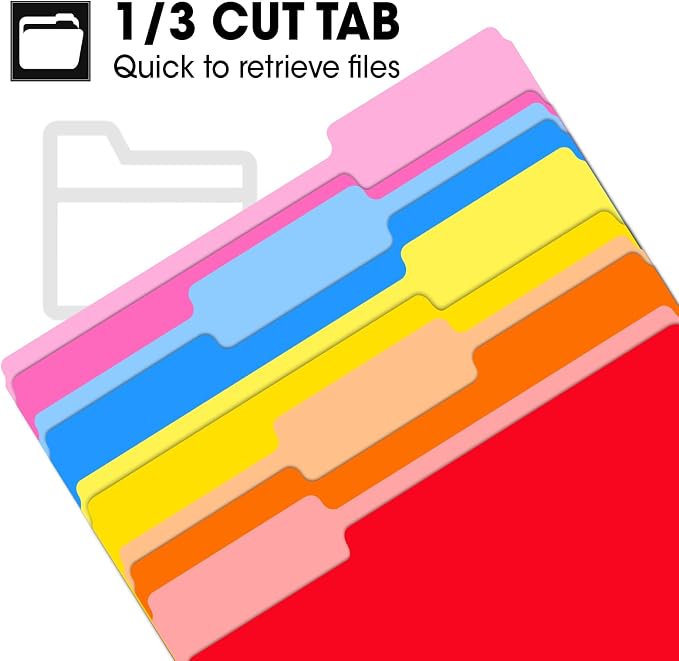 240 Pack Colored File Folders, 1/3 Cut Tab File Folders Letter Size 8.5 x 11 - Image 4