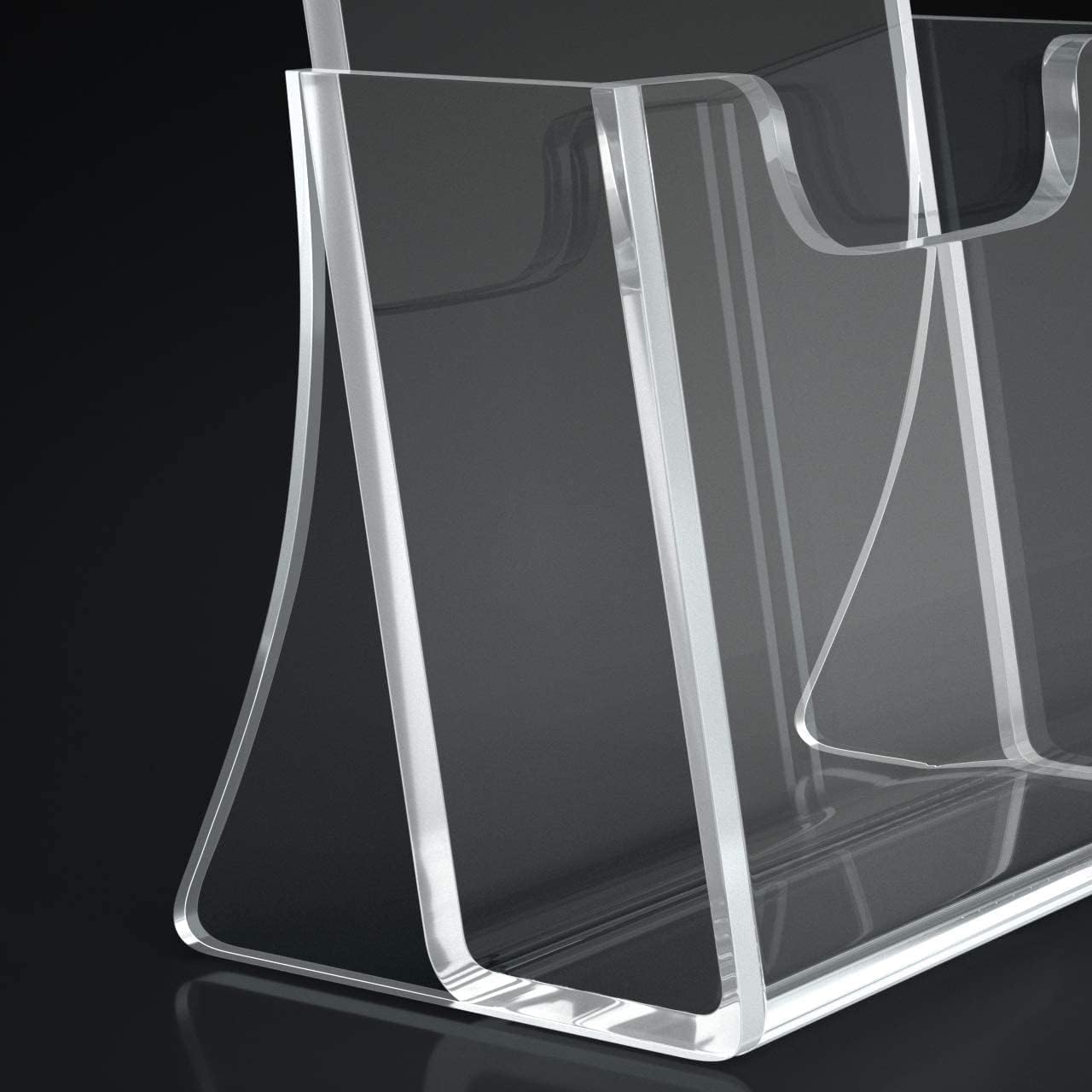 HIIMIEI Brochure Holder 8.5 x 11 inches, Acrylic Flyer Holder with 6 Pack, Plastic Stands for Displaying Magazines, Pamphlets, Literature, Brochures, Booklets, Menu