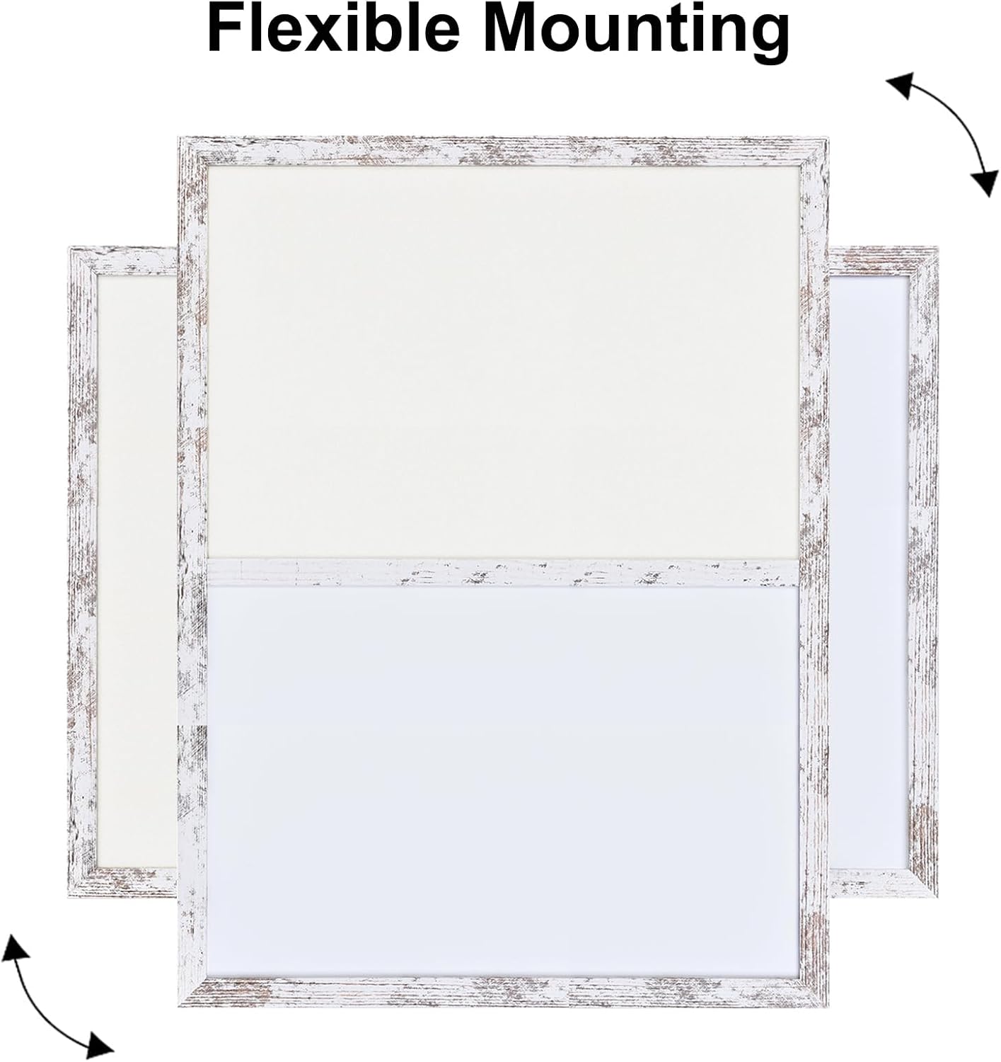 Bulletin Board Whiteboard White Felt Board Combo for Office School Kitchen Bedroom, White Wood Frame,17.7"*23.6",Whiteboard+WH-4560WH