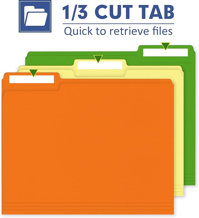 File Folder, PANDRI 270 Pack Colored File Folder, 1/3 Cut Tab, Letter Size - Image 3