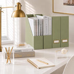 BLU MONACO | Set of 6 Foldable Magazine File Holders in Earth Green | - Image 9