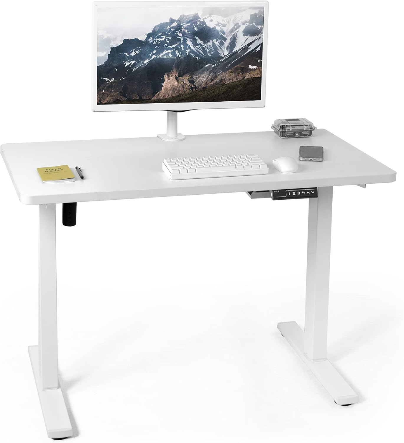 VIVO Electric 43 x 24 in Standing Desk, Memory Height Adjustment, 1B Series, White Top, White Frame, DESK-1W4W