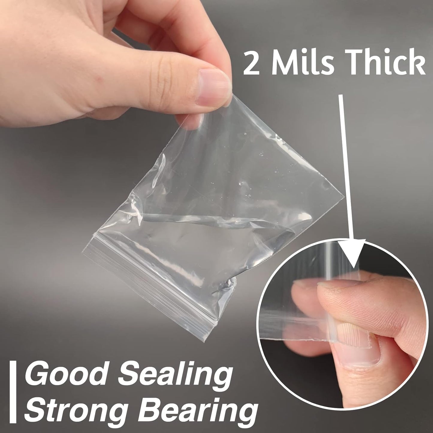 400pcs Plastic Bags, 3 x 4 inch 2 mil Jewelry Bags, Clear Small Zip Bag, Resealable Zip Bag for Small Business, Storage, Candy