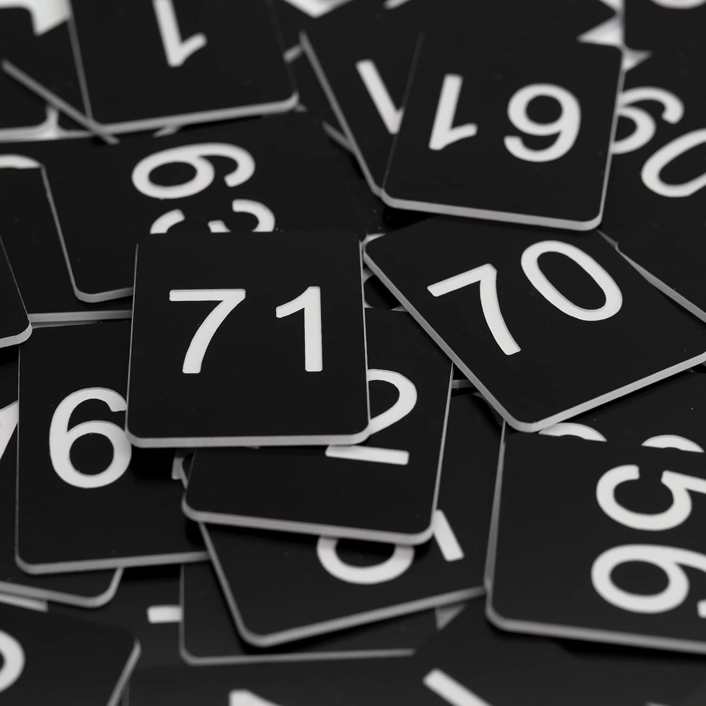StayMax Rectangle Plastic Numbered Tags Number Disc Number Token (0-50, Black)
