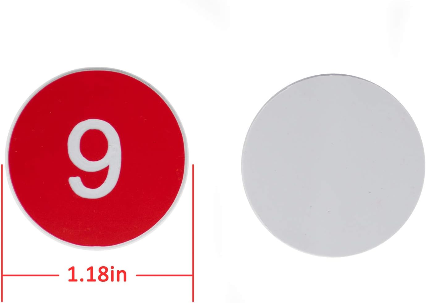 StayMax Plastic Number Tags Engraved Numbered Tags Without Hole (101-200, Red)