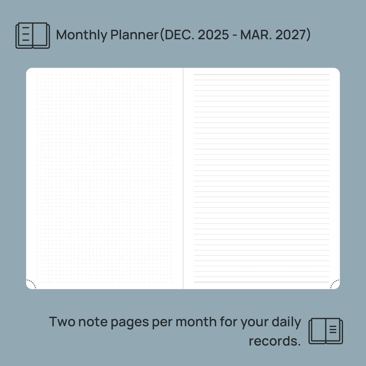 POPRUN Monthly Planner 2026-2027 (Large-8.25'' x 11.75''), 16 Months Calendaer (Dec 2025-Mar 2027) Appointment Book with Stair Tabs, Inner Pockets, Pen Holder, PU Leather Softcover - Purple