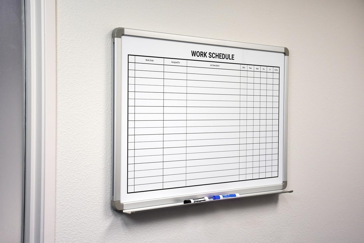 Work Schedule Whiteboard 60" x 40"