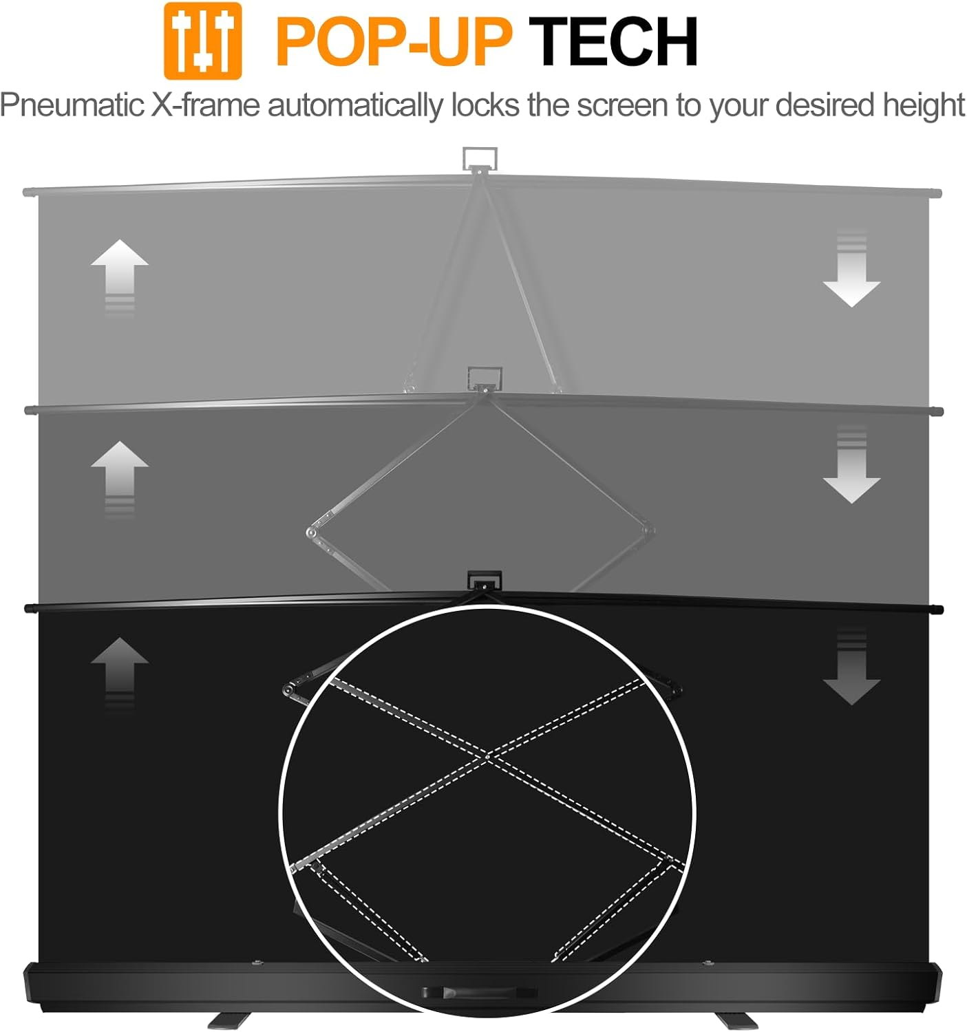 FUDESY 78.7 x 93in Large Collapsible Black Backdrop Screen, Portable Retractable Pull Up Panel Wrinkle-Resistant Photo Background for Streaming, Video Conference, Photographic Studio