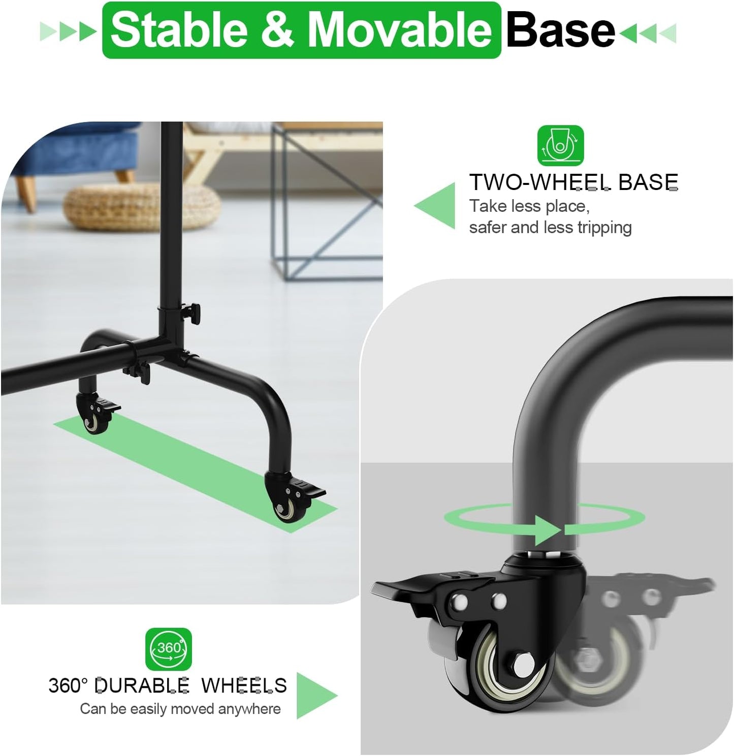 EMART 7x10ft Green Screen Backdrop Kit with Movable Stand, Large 9.5x9.5ft Photography Greenscreen Background Adjustable Frame with Wheels for Photo Shoot, Live Streaming, Video Recording