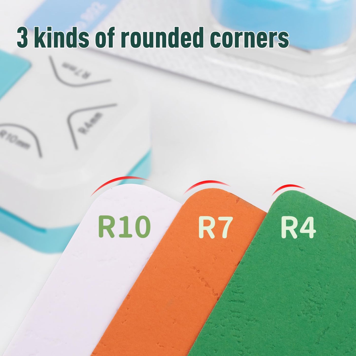 Paper Corner Rounder Punch, 3 in 1 Corner Cutter Rounder for Cardstock (R4mm+R7mm+R10mm), Edge Cutter Craft Card Making and Scrapbooking and Journaling Supplies for Classroom Home(Blue+White)