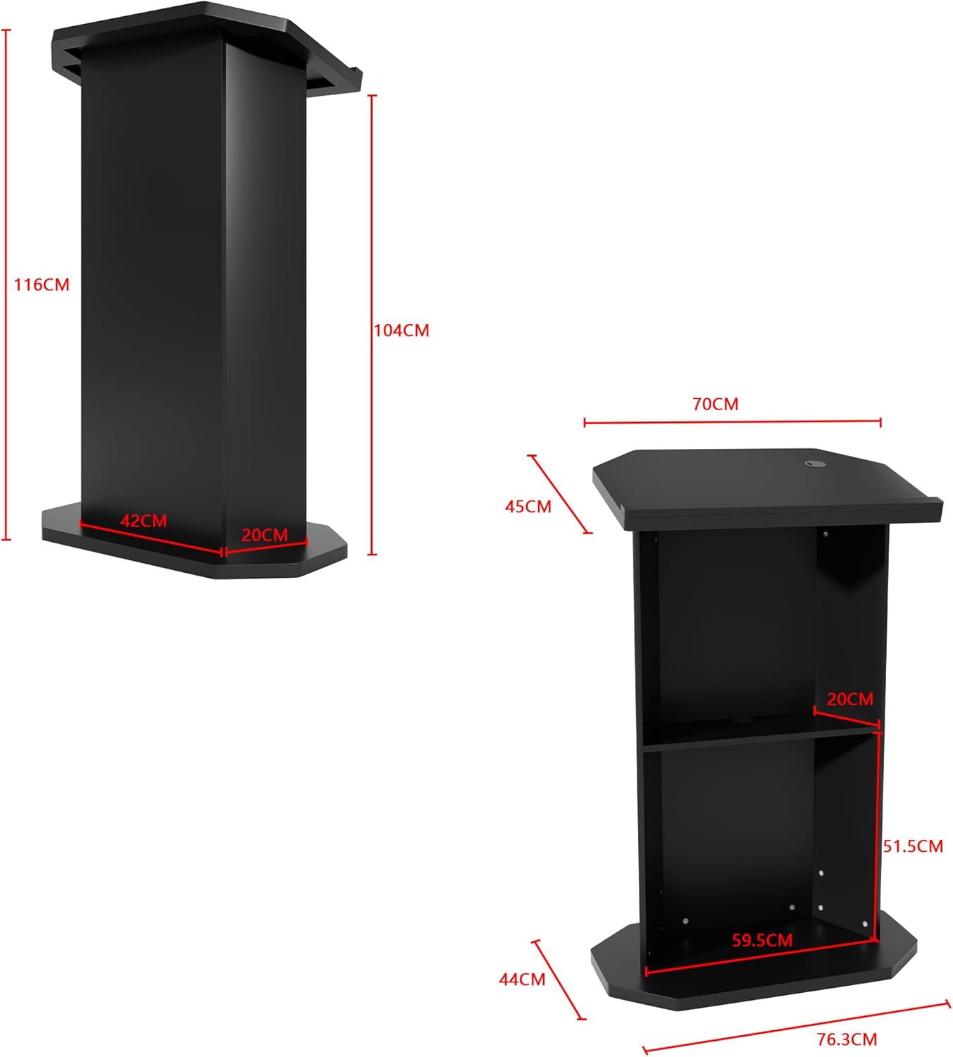 Wood Podium,Compact Podium Stand,15MM Particle Board,Pulpit with Storage,Mic Stand Space,Easy Installation Wooden Lectern for Restaurants,Churches,Seminars and Schools
