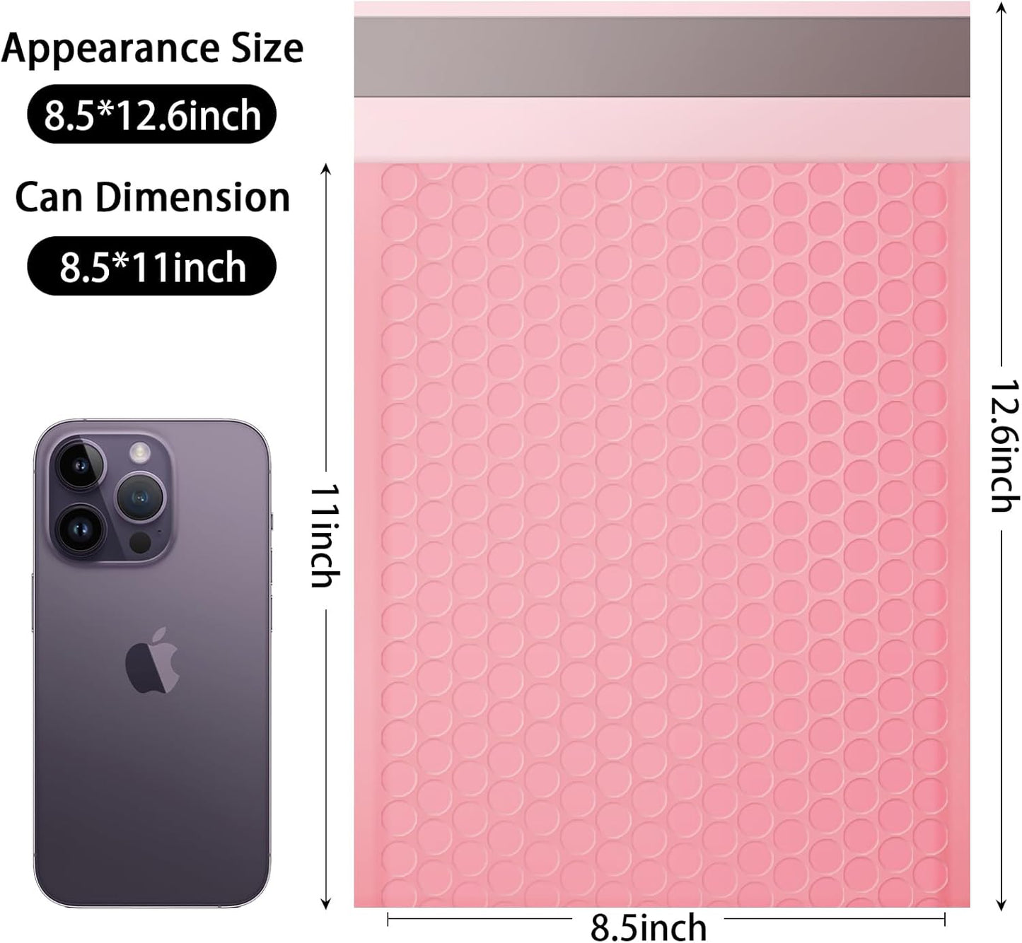 Bubble Mailers, 8.5x11 Inch Padded Bubble Mailers Pack of 50 Bubble Envelopes Opaque Self Seal Adhesive Waterproof Bags for Shipping and Packaging (Pink, 8.5x11-50Pc)