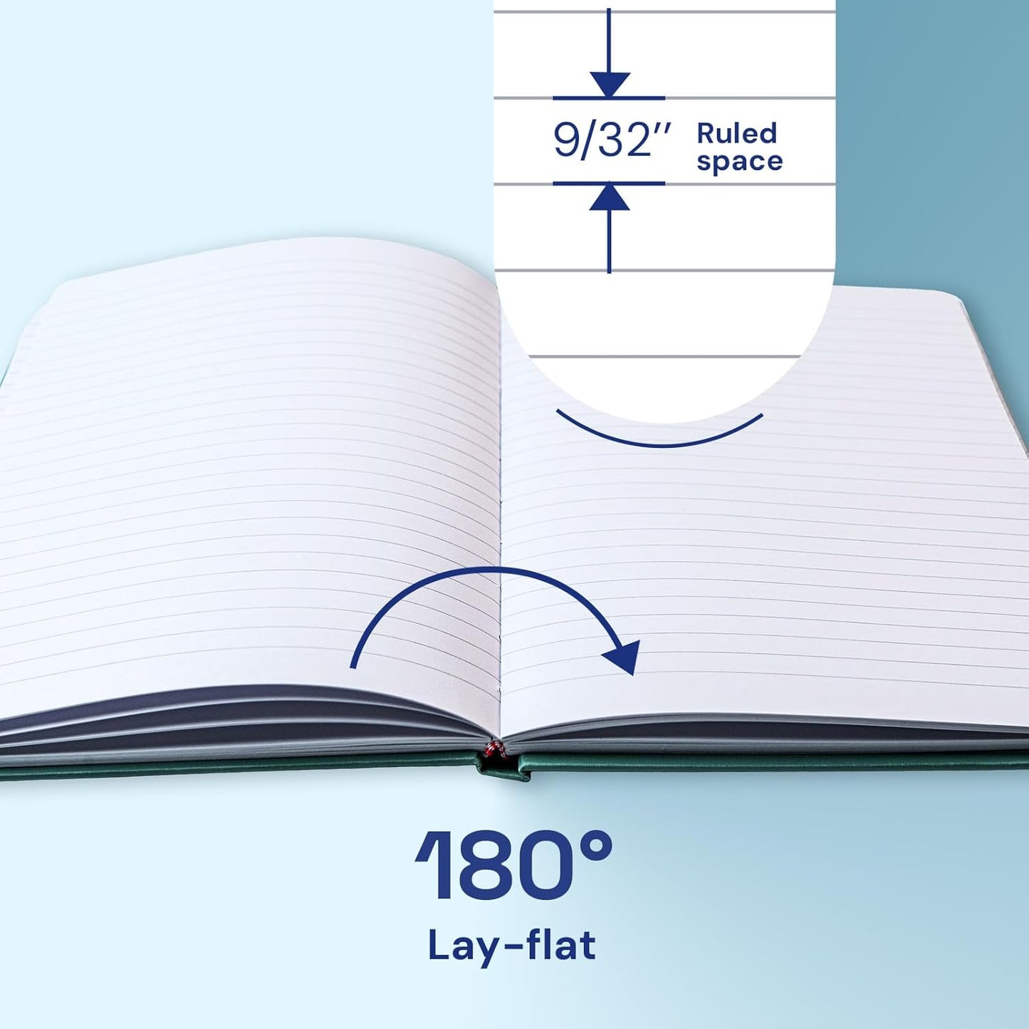 A5 Lined Journal Notebook, 7mm College Ruled Notepad, Journaling for Writing, Work, School, Travel and Note Taking, Hardcover 160 Pages (80 Sheets) 5.79 x 8.3 inches (Red)