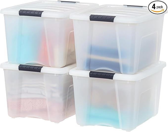 IRIS USA 40 Qt Stackable Plastic Storage Bins by IRISUSA