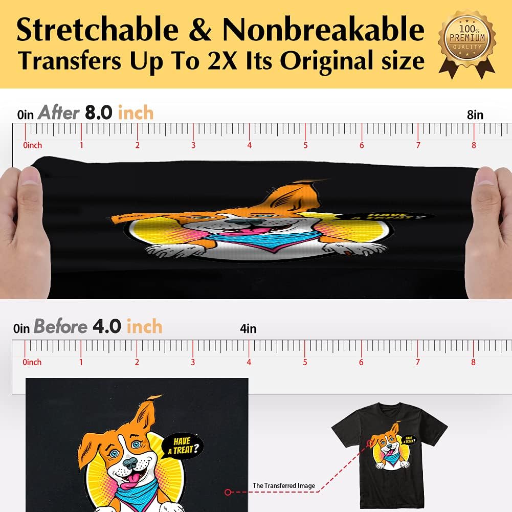 TransOurDream Tru-Heat Transfer Paper for Inkjet & Laserjet Printer (Dark 3.0, 15 Sheets 8.5x11") Printable HTV Heat Transfer Vinyl for T Shirts Iron on Transfers for Dark Fabric (TRANS-D3-15-3)