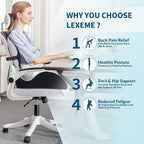 X Large Memory Foam Seat Cushion Lumbar Support Pillow - Image 2