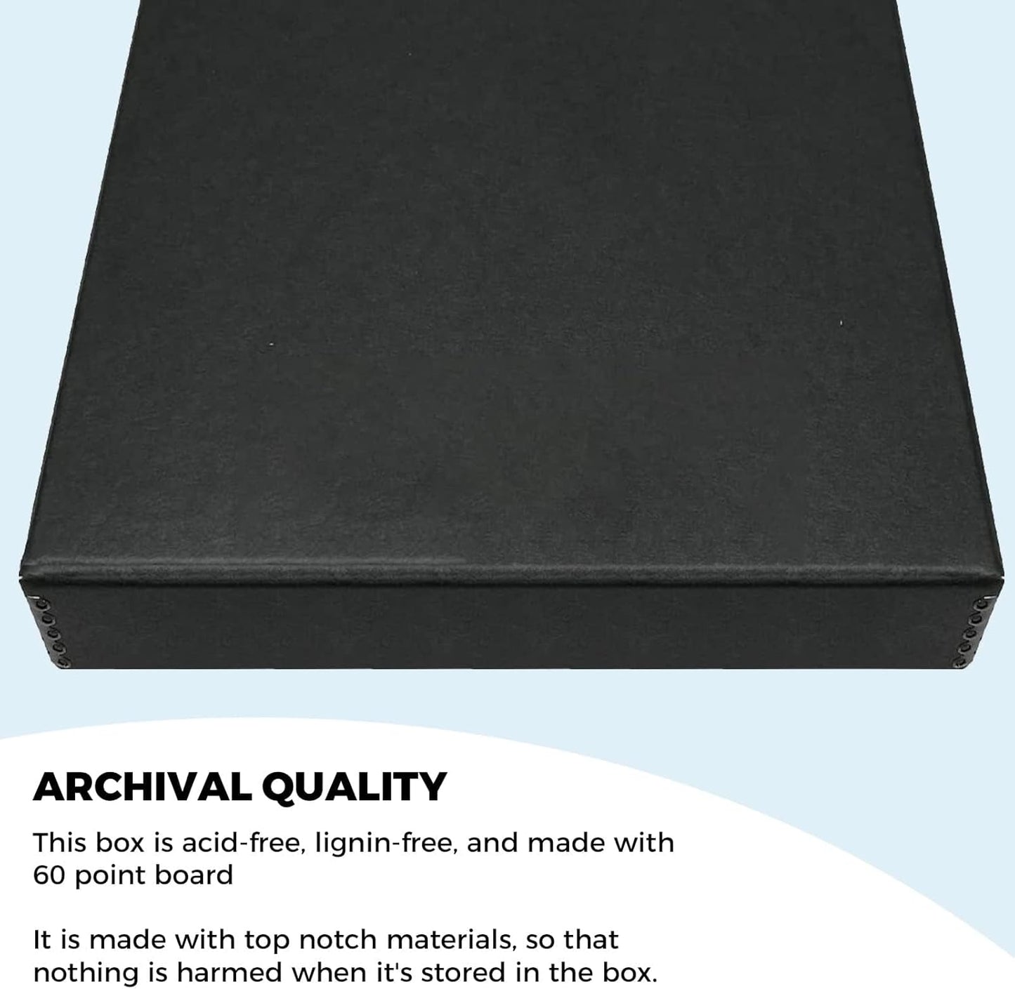 Golden State Art, Archival Folio Storage Box 16x20, Clamshell Design with Metal Edge, Preserve and Store Photos Documents Cards Prints Arts Crafts DIY, Black, Pack of 2