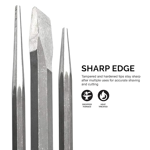 NEIKO 02623A Cold Chisel and Punch Set | 12 Piece | Cr-V Steel | Remove Pins - Image 3