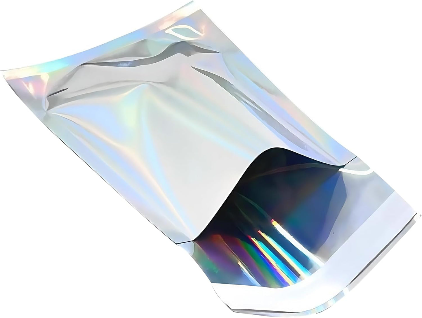 PABCK 100 Pack 2.95x3.94+1.18 inch Holographic Metallic Poly Mailers Self Sealing Packaging Aluminum Foil Glitter Bags Shipping Envelopes Mailing Storage Pouches for Shipping Packaging