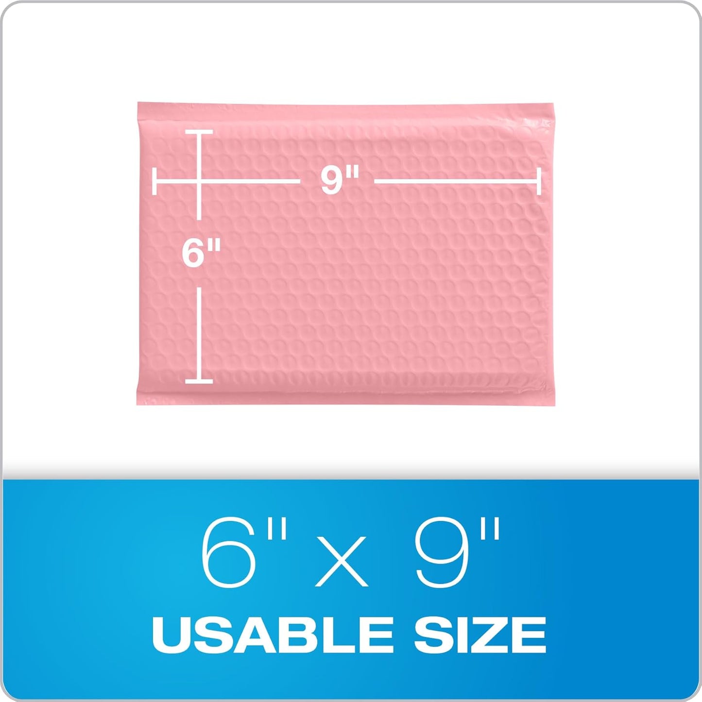 Quality Park Bubble Mailers, 6 x 9, Pink Poly Mailers, Padded Envelopes, Shipping Bags, Water Resistant, Self Seal, 50 Per Box (QUA85907)