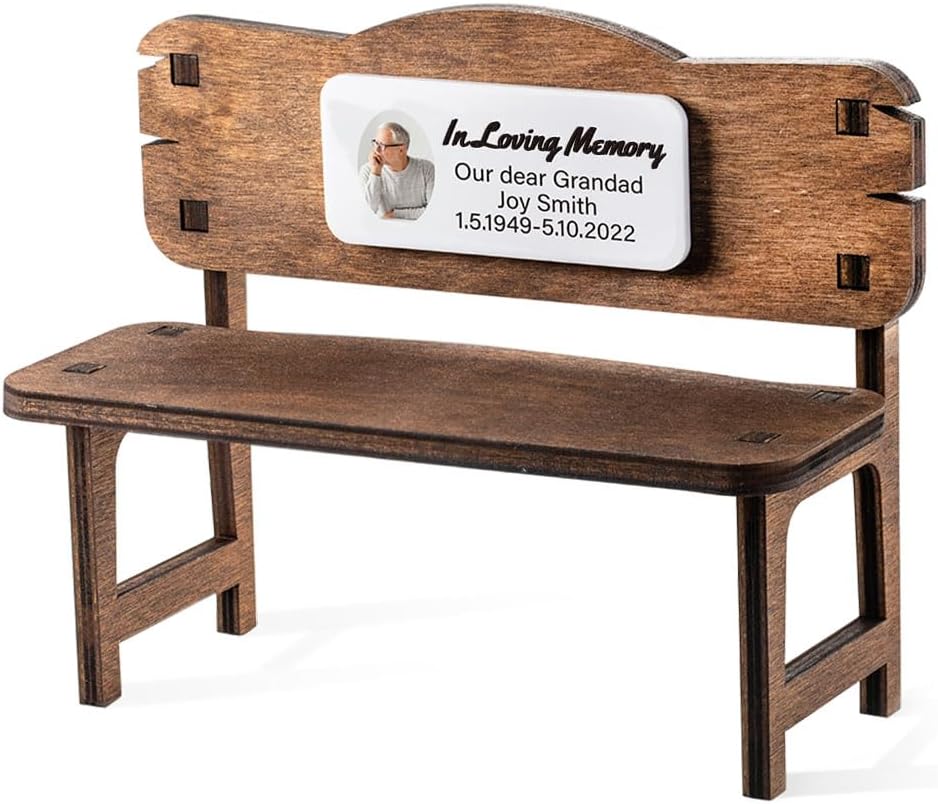 Custom Name Plate for Desk Wooden Personalized Engraved Memorial Beach Name Plates for Desk in Loving Memory Home Decor for Loved Ones/Pet Loss 5.91×4.72INCH