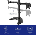 VIVO Dual LED LCD Monitor Mount, Free-Standing Desk Stand - Image 5